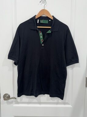 Vintage Bobby Jones Polo Shirt Black Golf 90s Adult large preppy short sleeve